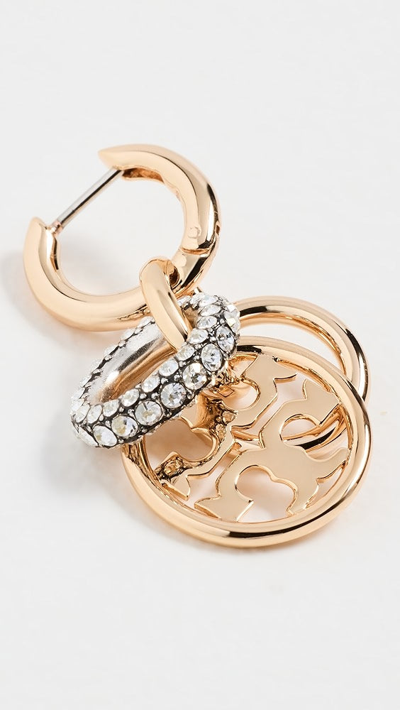 Tory Burch Miller Pave Interlocking Earrings