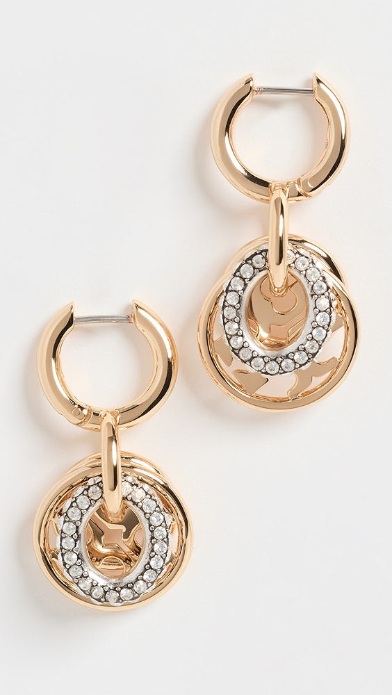 Tory Burch Miller Pave Interlocking Earrings