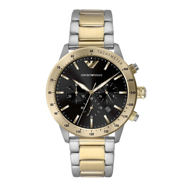 Emporio Armani Men’s Quartz Two-tone Stainless Steel Black Dial 43mm Watch AR11521