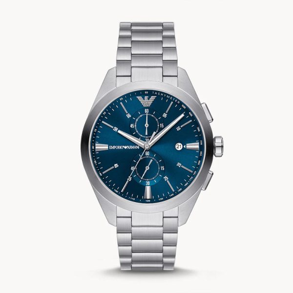 Emporio Armani Men’s Quartz Silver Stainless Steel Blue Dial 43mm Watch AR11541