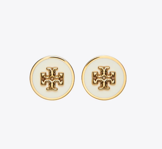 Tory Burch ICON ENAMEL CIRCLE-STUD EARRINGS