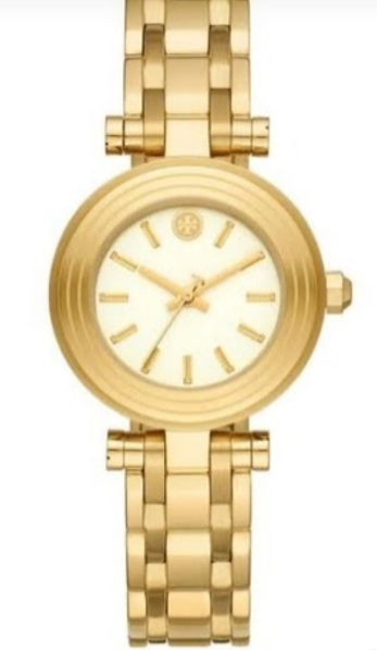 Tory Burch Women’s Quartz Gold Stainless Steel White Dial 30mm Watch TBW9013