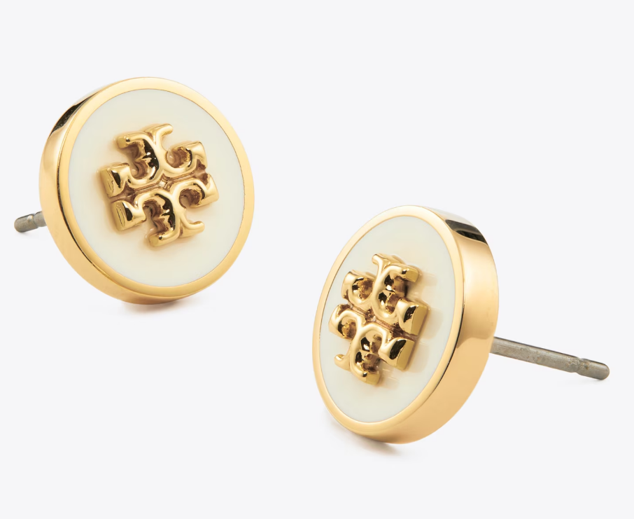 Tory Burch ICON ENAMEL CIRCLE-STUD EARRINGS