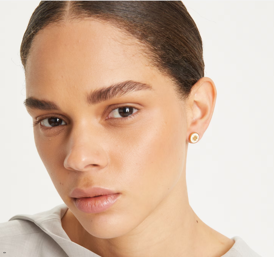 Tory Burch ICON ENAMEL CIRCLE-STUD EARRINGS