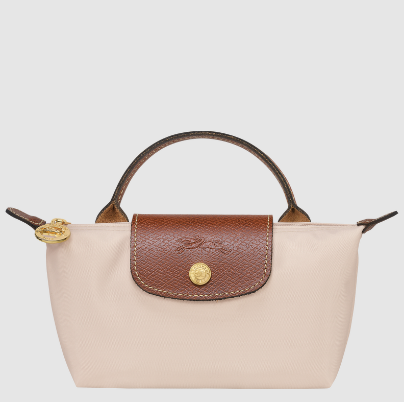 LongChamp Le Pliage Original Pouch with handle in paper color