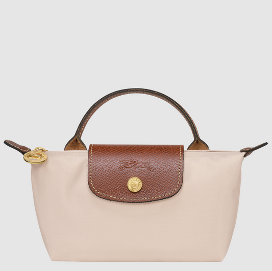 LongChamp Le Pliage Original Pouch with handle in paper color