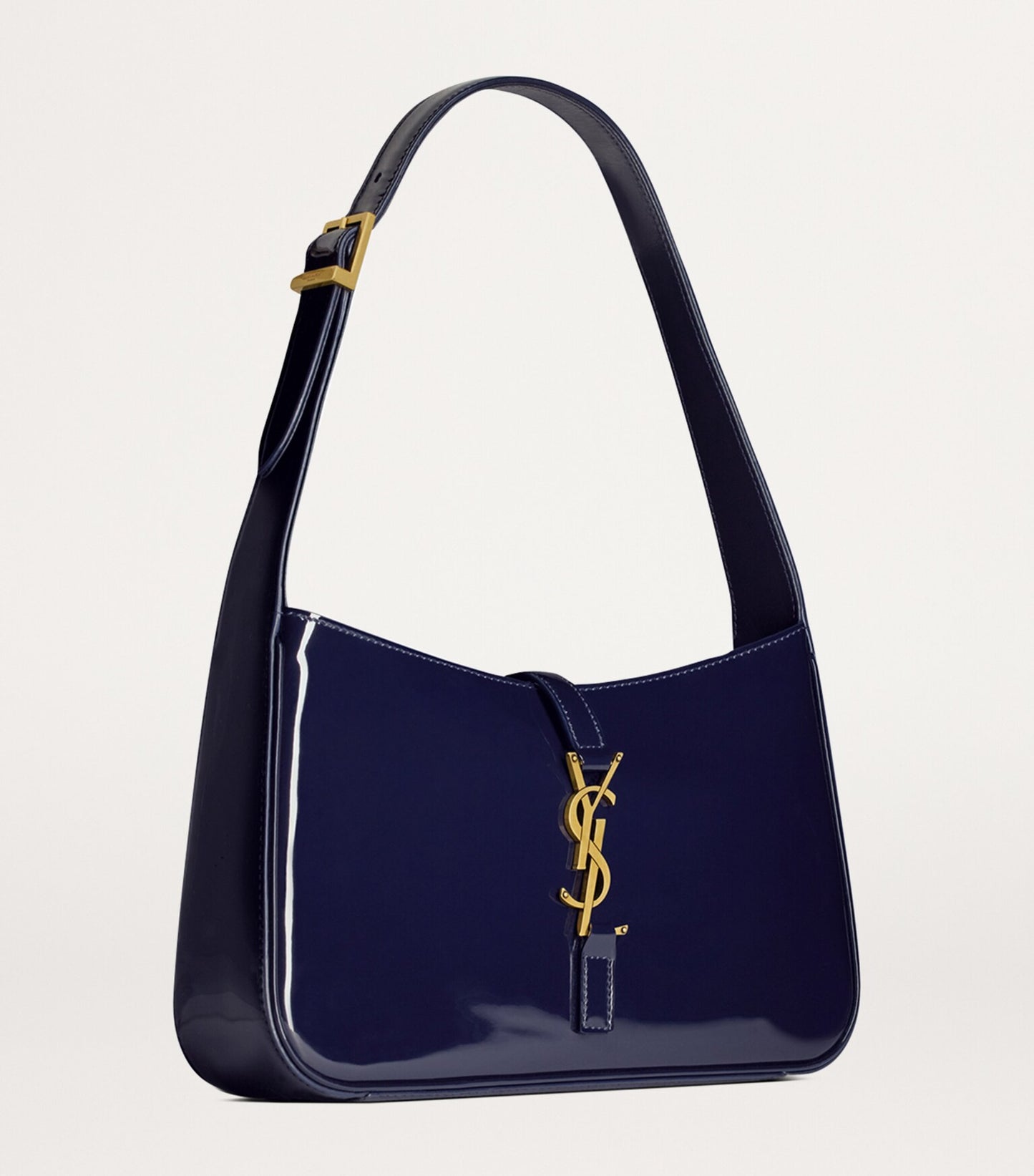 YSL Saint Laurent  Patent Leather 5 to 7 Shoulder Bag in Blue