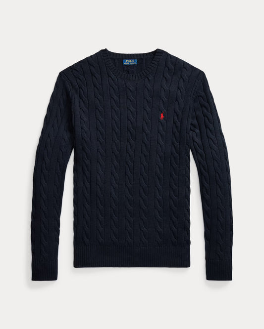 Polo Ralph Lauren Cable-Knit Cotton Jumper in Hunter Navy