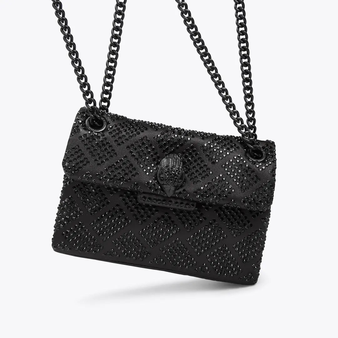 mini crystal kensington bag in Black by Kurt Geiger