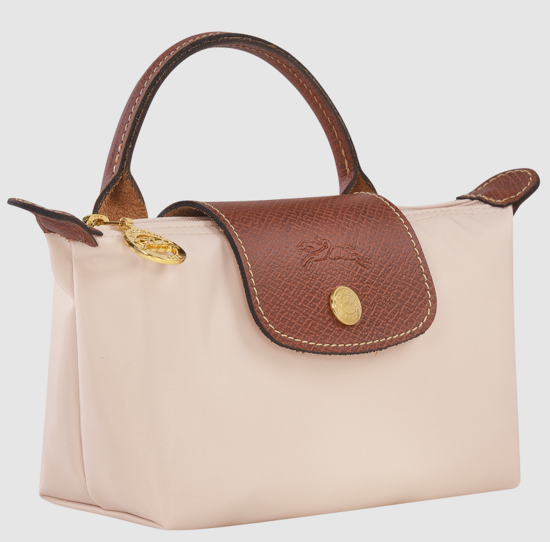 LongChamp Le Pliage Original Pouch with handle in paper color