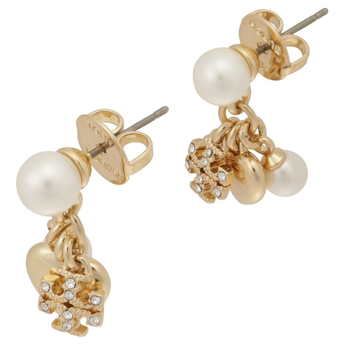Tory Burch Kira Goldtone, Crystal & Faux Pearl Charm Drop Earrings
