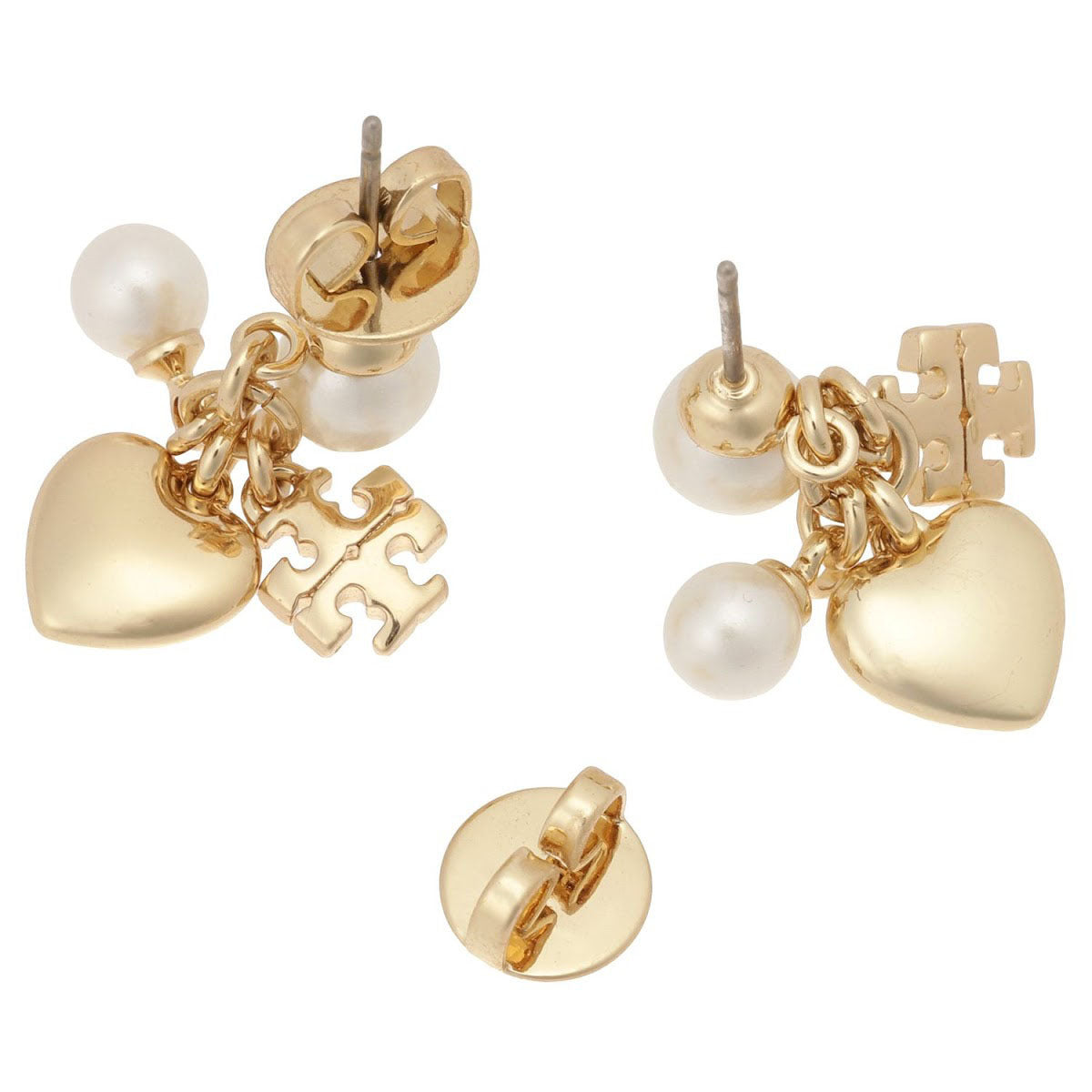 Tory Burch Kira Goldtone, Crystal & Faux Pearl Charm Drop Earrings