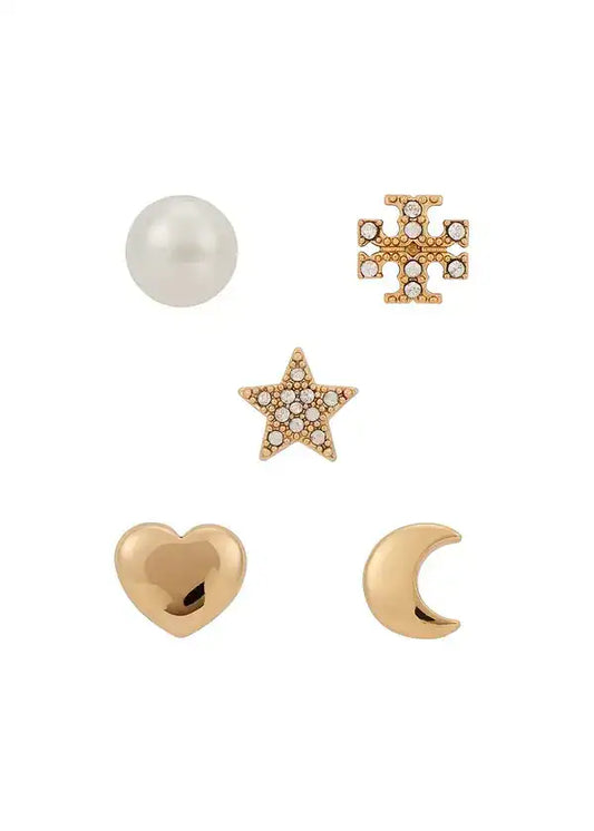 Tory Burch  celestial gold-tone stud earrings set of five