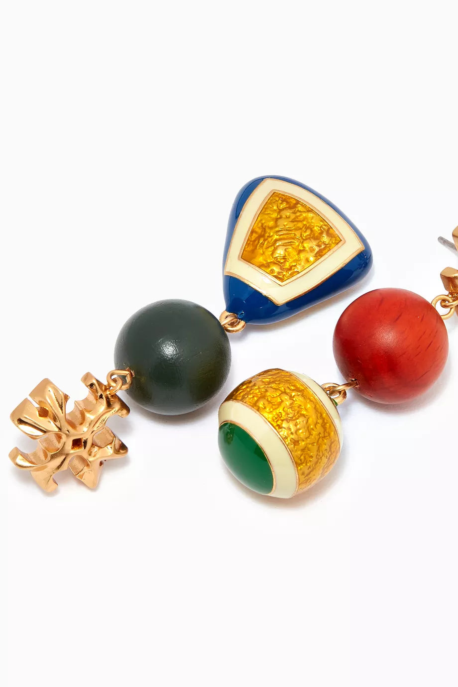 Tory Burch Roxanne Double-Drop Logo Earrings