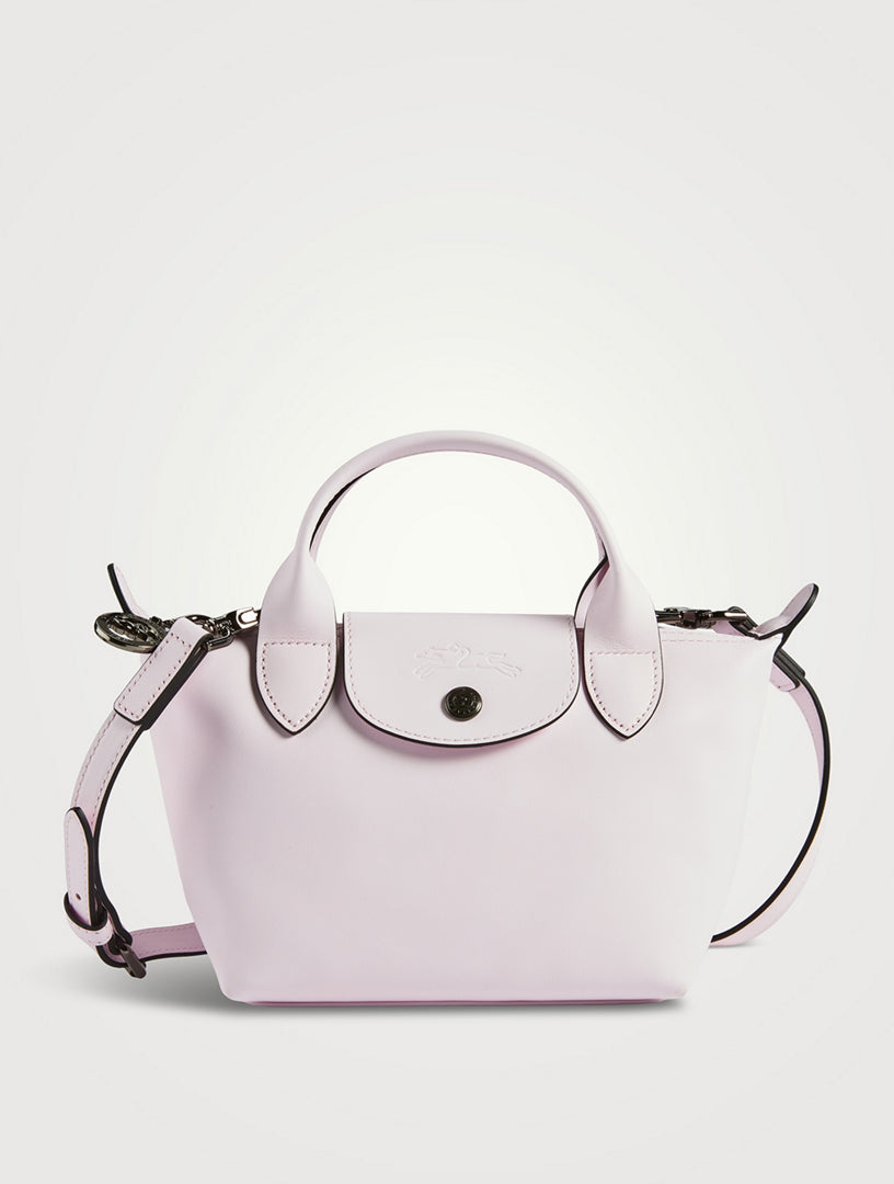 Long Champ XS Le Pliage Xtra Leather Top Handle Bag
