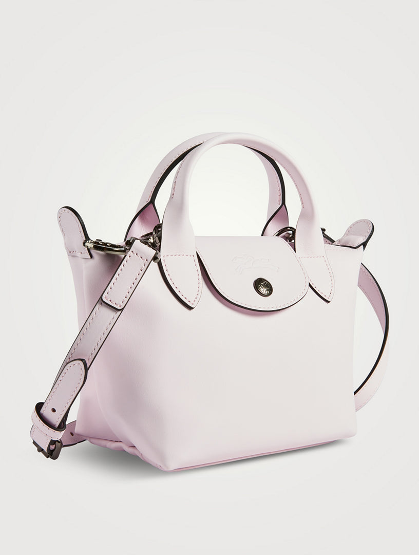 Long Champ XS Le Pliage Xtra Leather Top Handle Bag