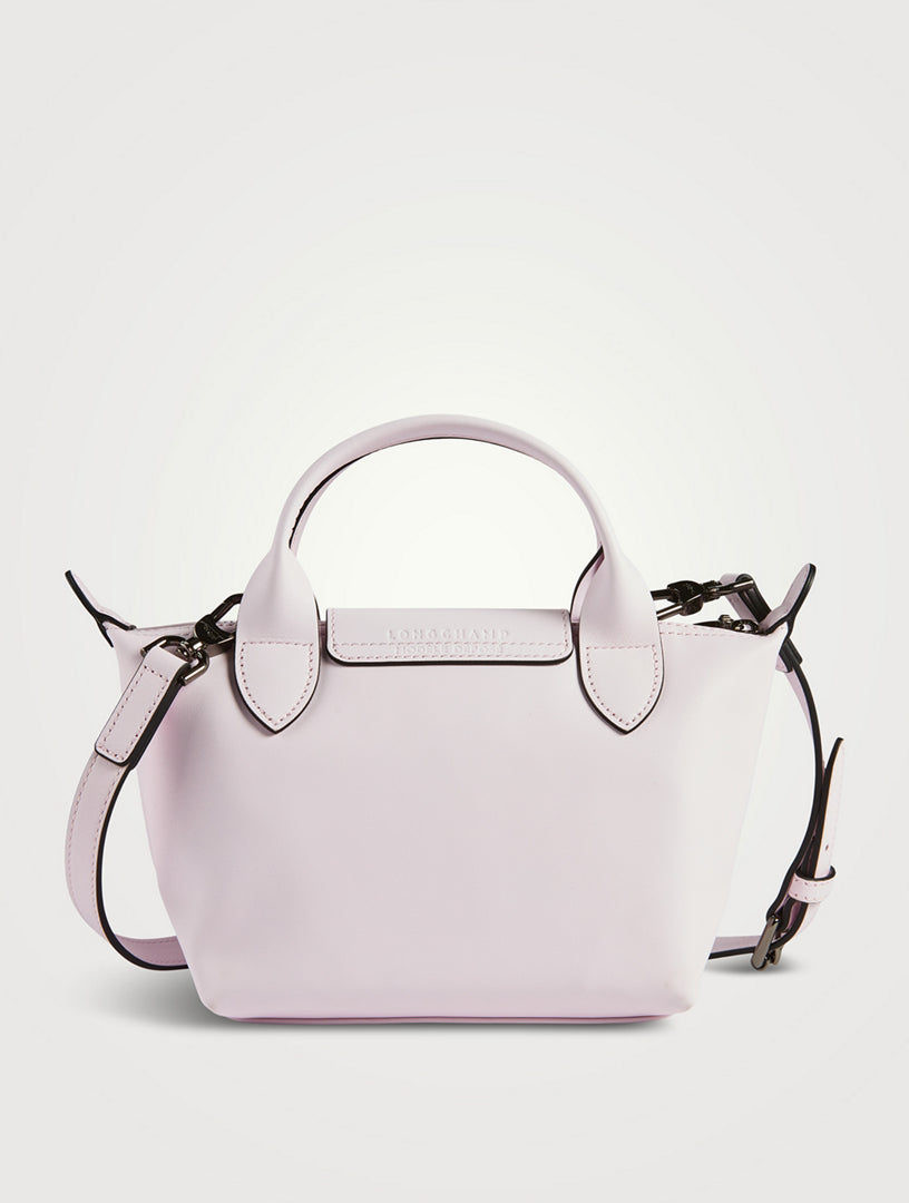 Long Champ XS Le Pliage Xtra Leather Top Handle Bag