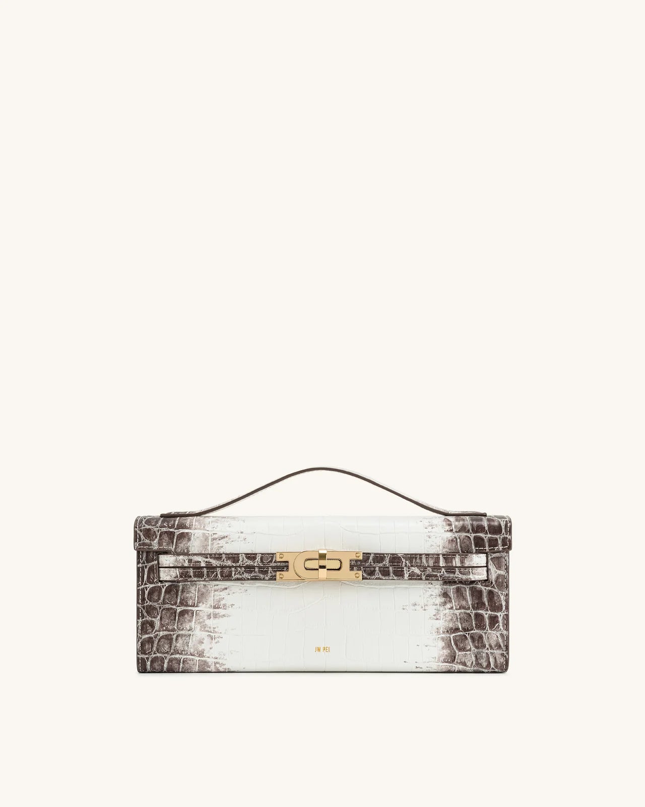 JW PEI Bria Structured Top Handle Bag - White Croc