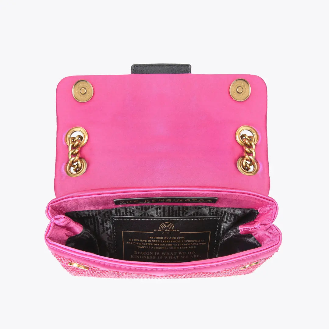 mini crystal kensington bag in Pink By Kurt Geiger