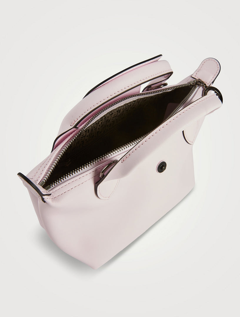 Long Champ XS Le Pliage Xtra Leather Top Handle Bag