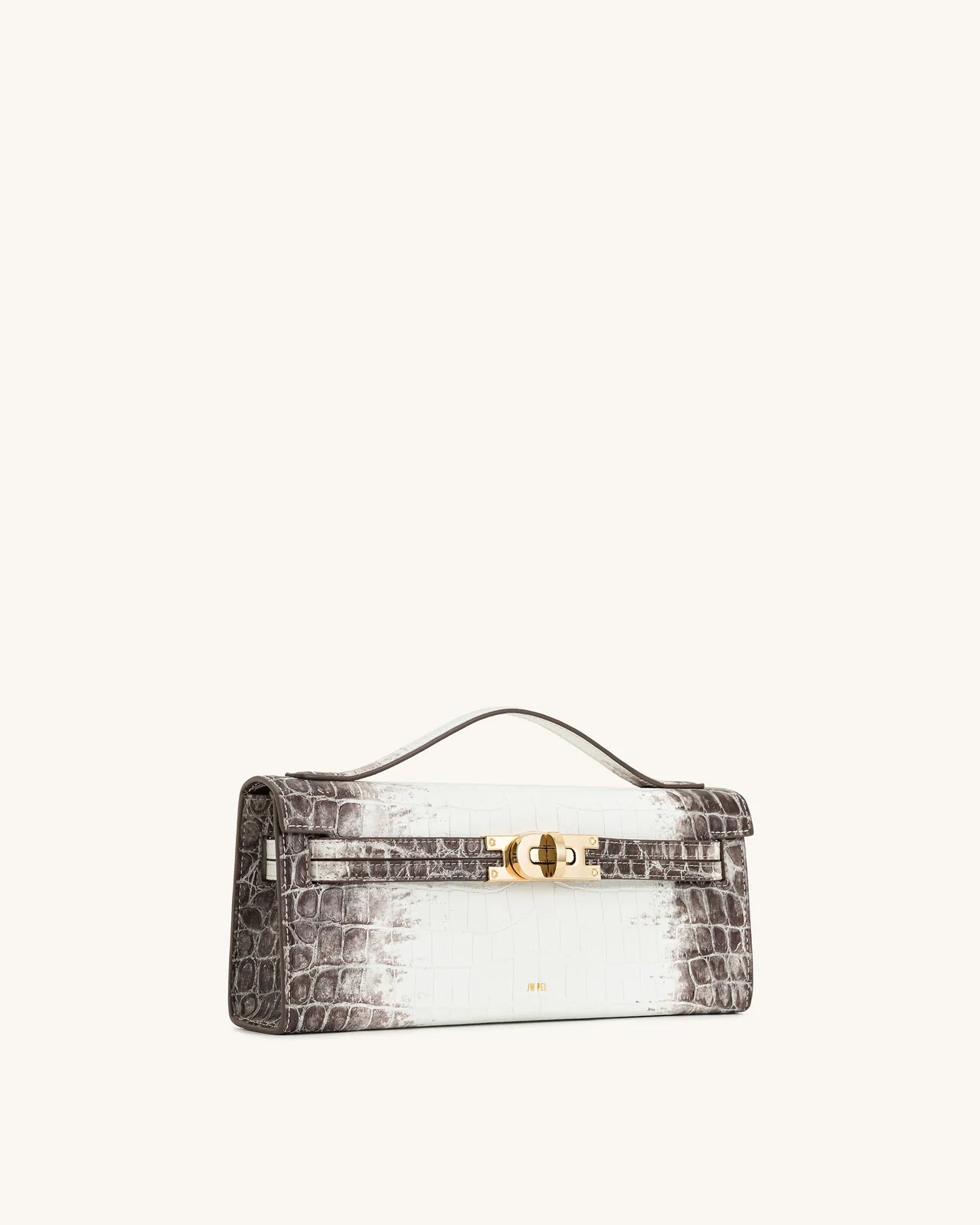 JW PEI Bria Structured Top Handle Bag - White Croc