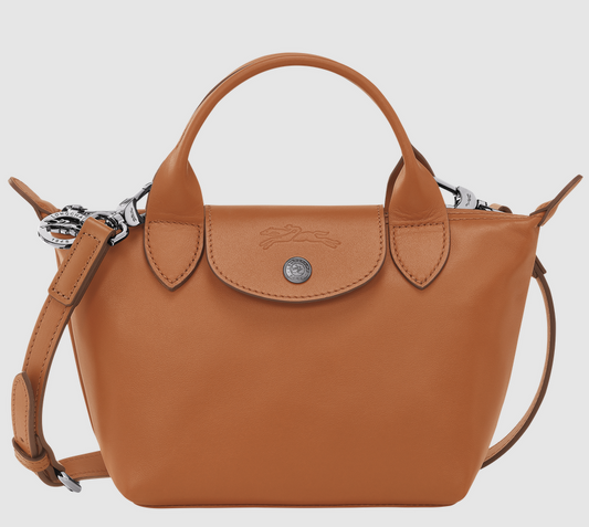 Long Champ Le Pliage Xtra XS Handbag Cashew - Leather