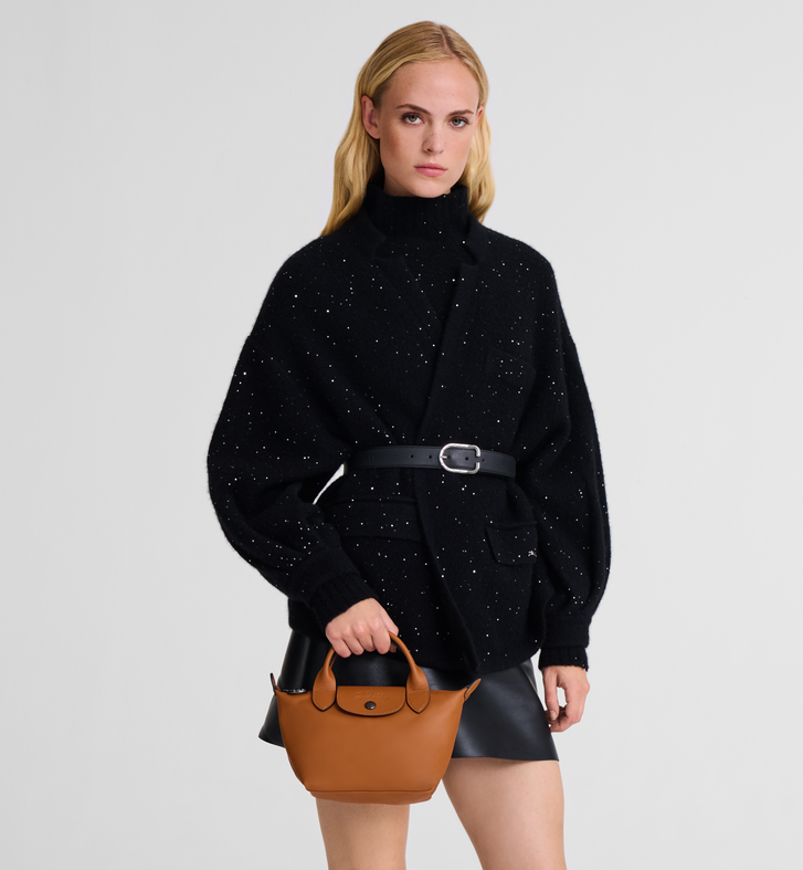 Long Champ Le Pliage Xtra XS Handbag Cashew - Leather
