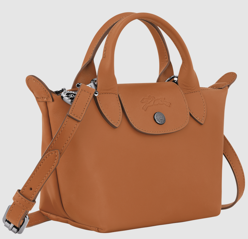 Long Champ Le Pliage Xtra XS Handbag Cashew - Leather