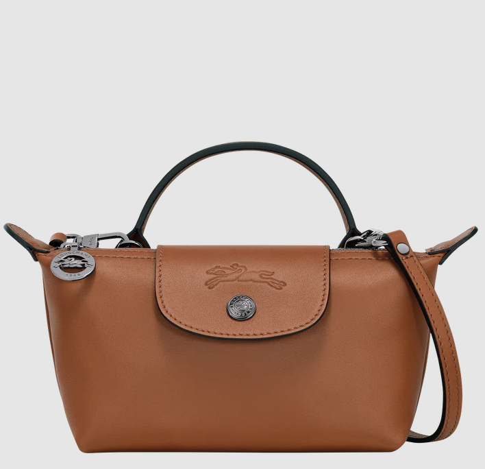 Long Champ Le Pliage MINI Pouch  Cognac - Leather