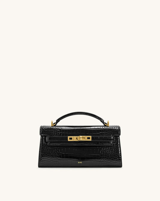 JW PEI Noor Top Handle Bag - Black Croc