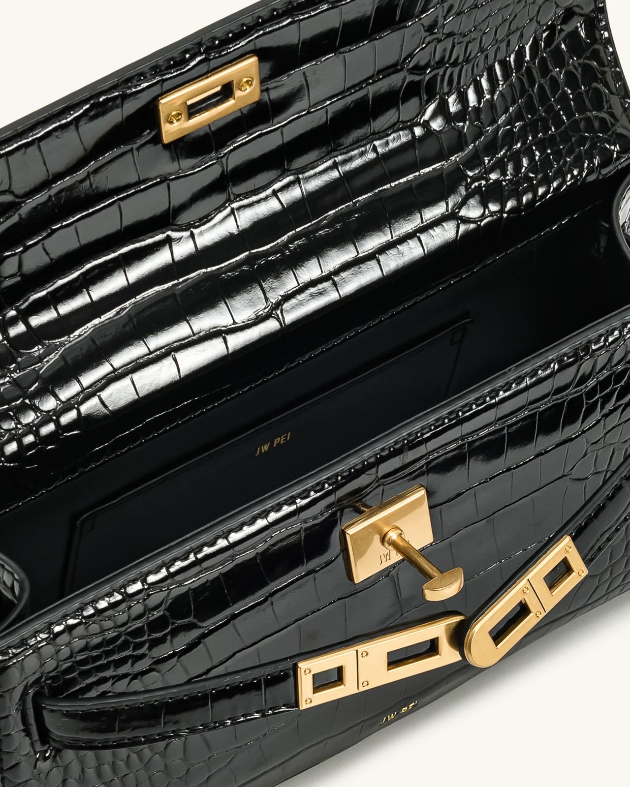 JW PEI Noor Top Handle Bag - Black Croc