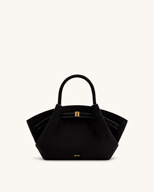 JW PEI Hana Mini Faux Suede Tote Bag - Black