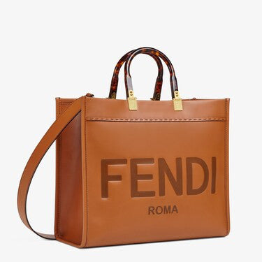 FENDI Sunshine Medium Leather Bag – Brown