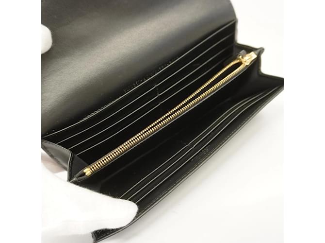 Fendi Black Leather Long Wallet