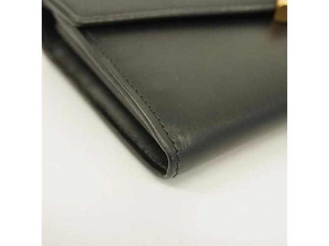 Fendi Black Leather Long Wallet