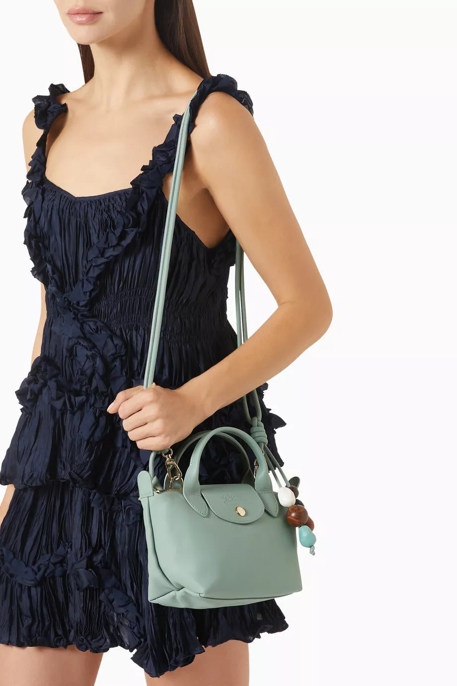 Long Champ Le Pliage Xtra XS Handbag Celadon - Leather