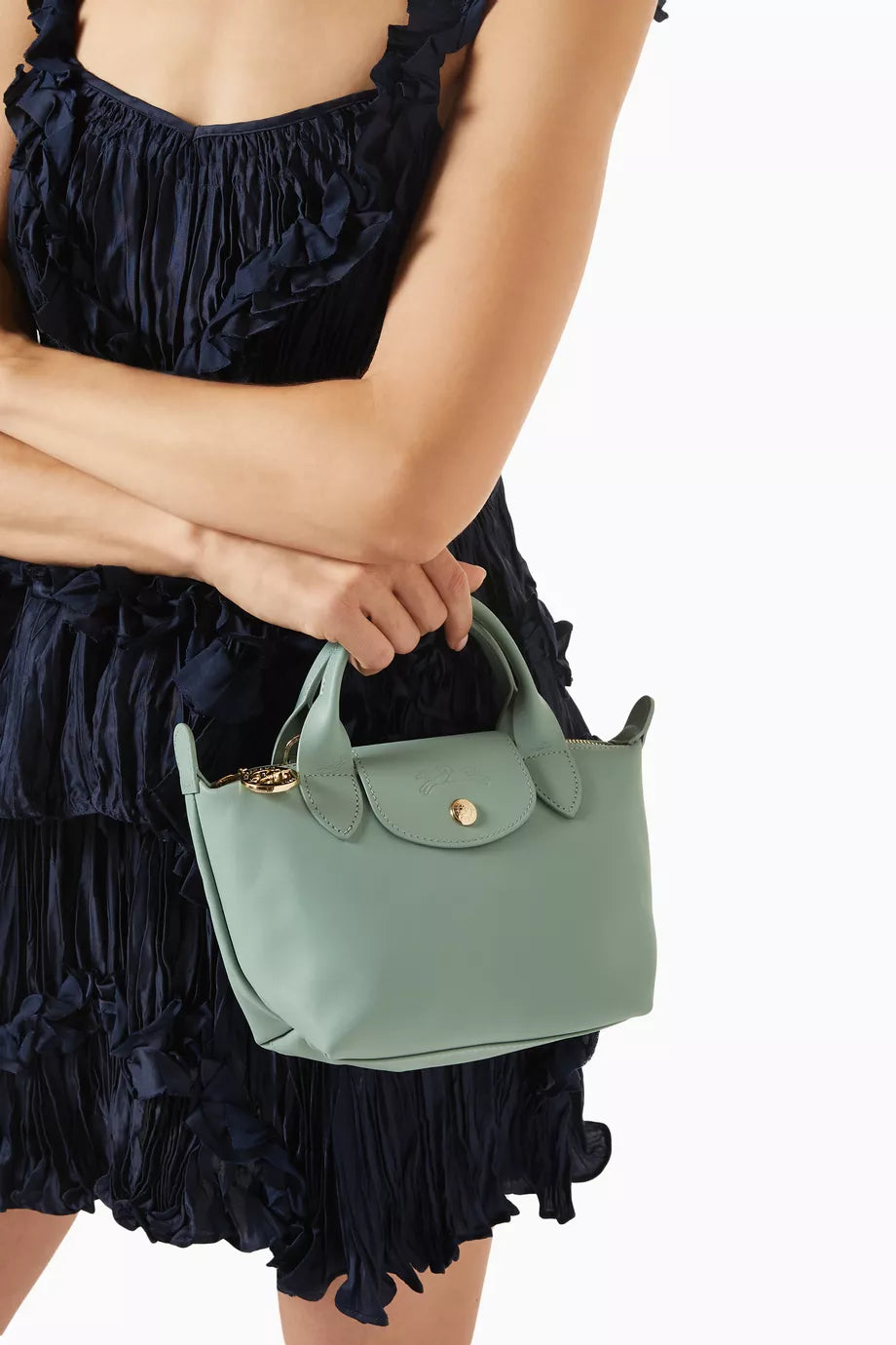 Long Champ Le Pliage Xtra XS Handbag Celadon - Leather