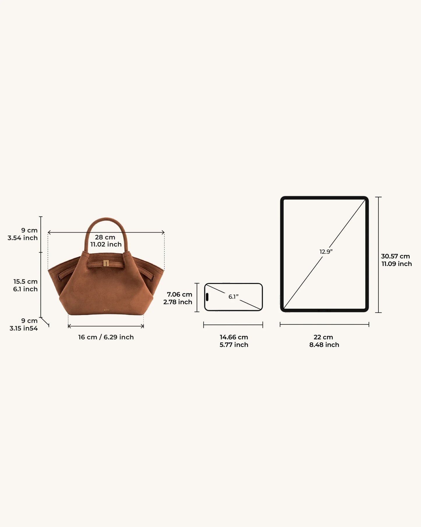 JW PEI Hana Mini Faux Suede Tote Bag - Brown