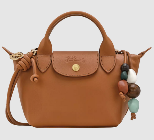 Long Champ Le Pliage Xtra XS Handbag Cashew - Leather