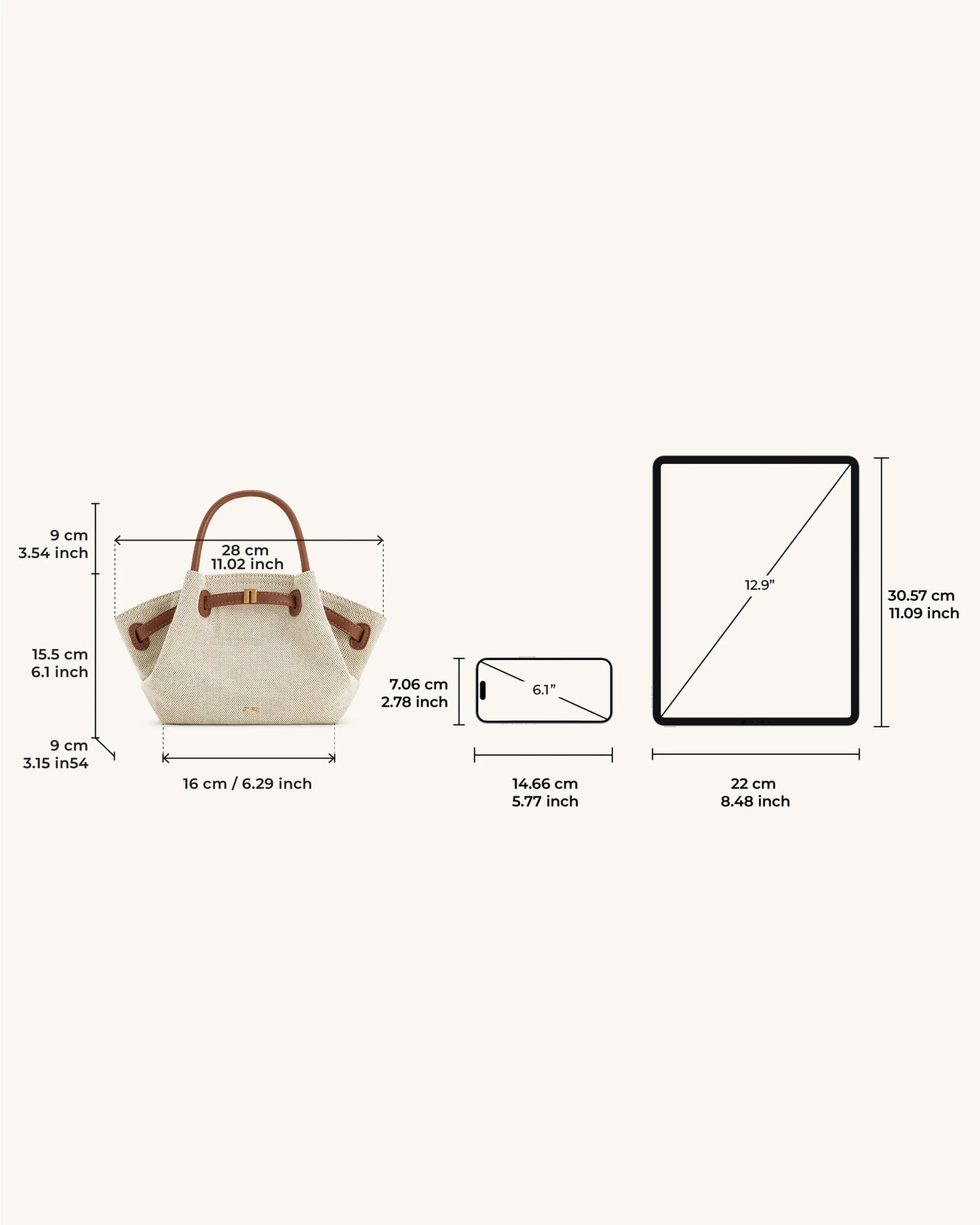 JW PEI Hana Mini Tote Bag - Brown Canvas
