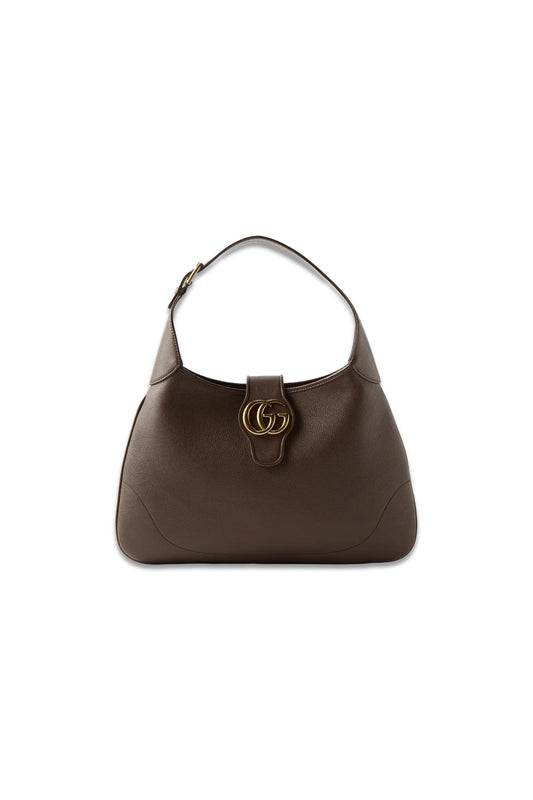 GUCCI Brown Aphrodite GG-plaque Grained-leather Shoulder Bag