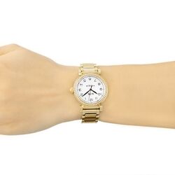 Madison white dial gold-tone ladies watch 14502397