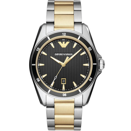 Emporio Armani Men’s Quartz Two-tone Stainless Steel Black Dial 44mm Watch AR80017