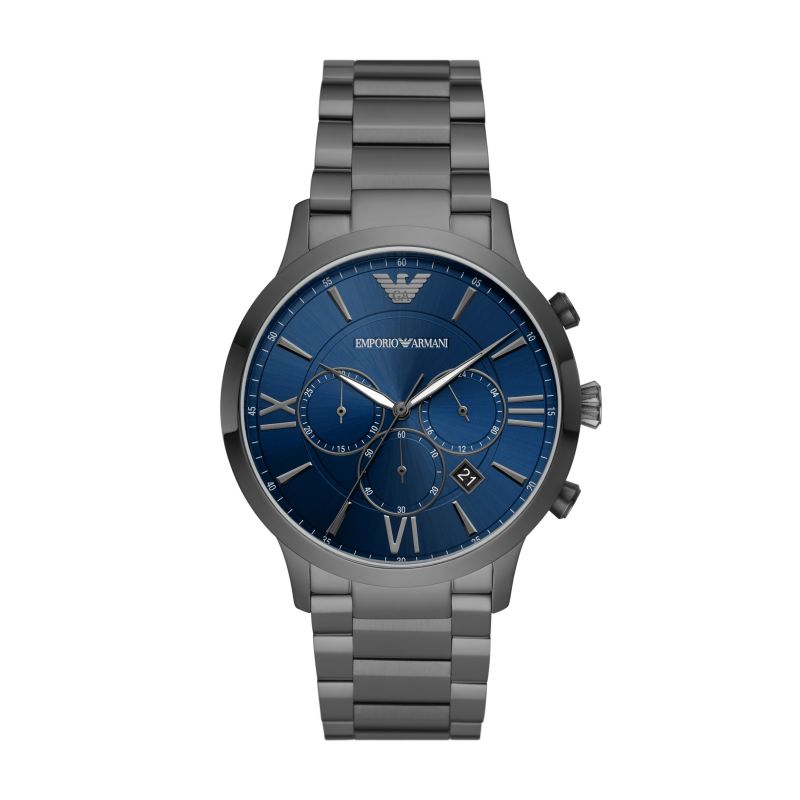 Emporio Armani Men’s Chronograph Quartz Stainless Steel Blue Dial 43mm Watch AR11348