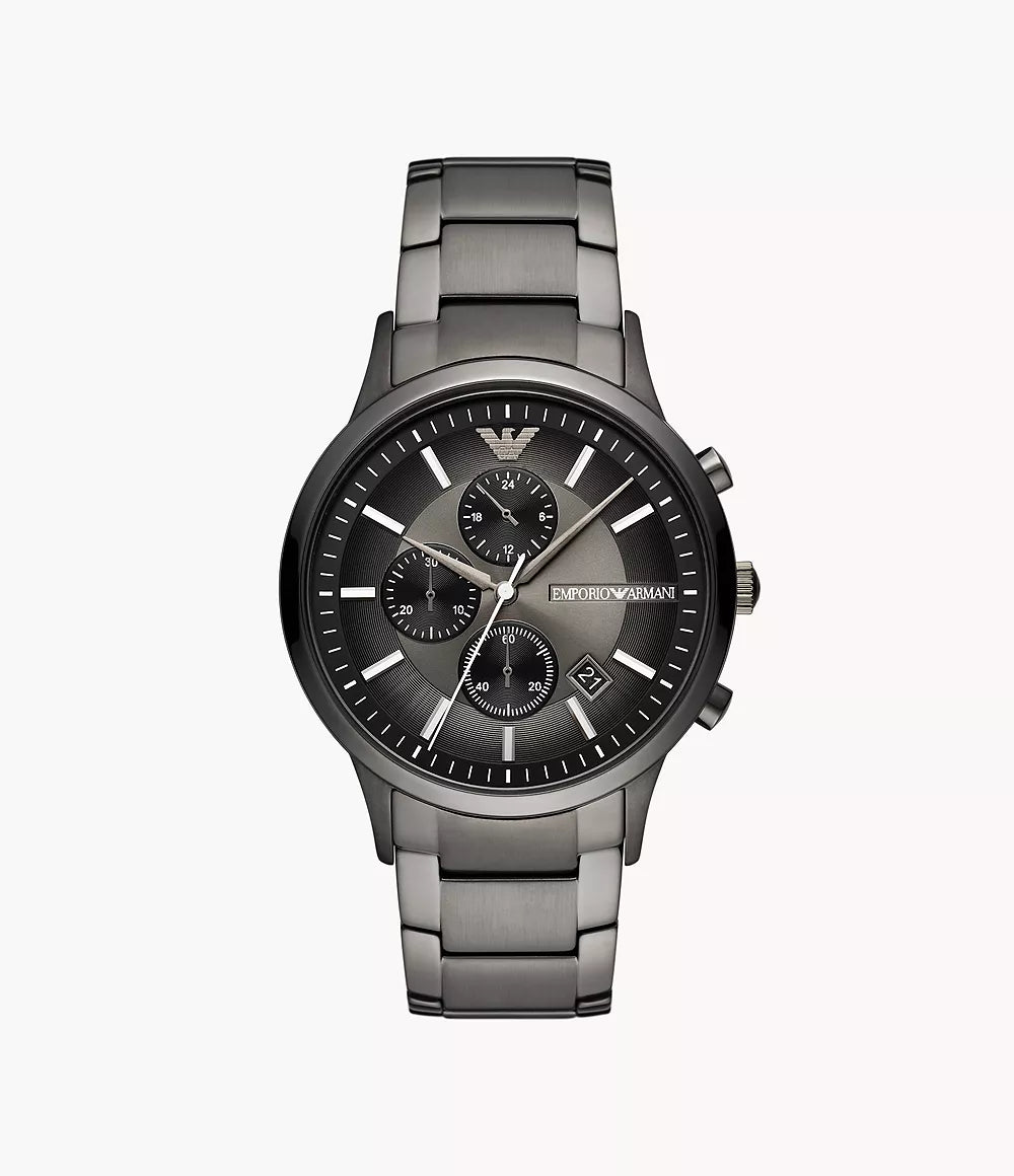 Emporio Armani Chronograph Gunmetal Stainless Steel Watch Ar11531