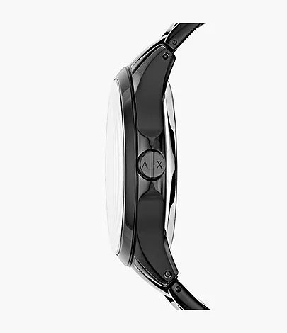 Armani Exchange Three-Hand Black Stainless Steel Watch