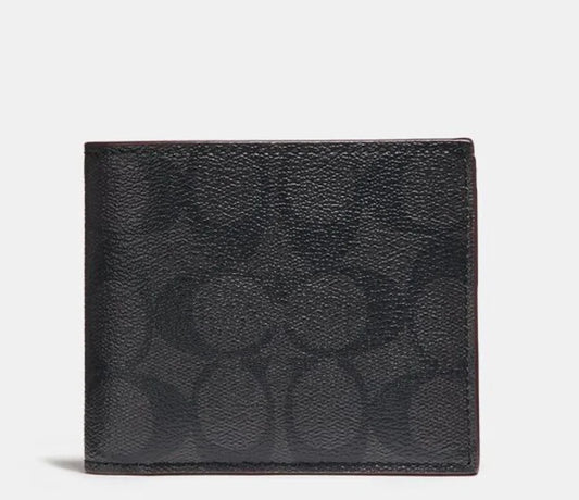 Coach Men Wallet in signature Canvas