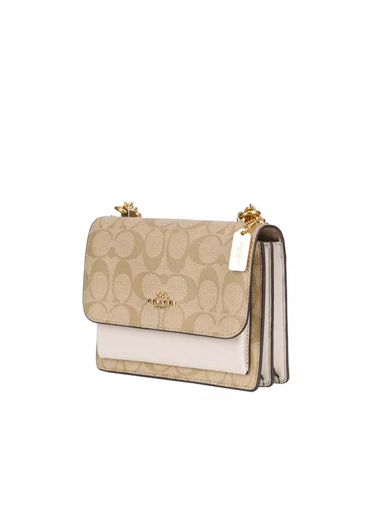 COACH MINI KLARE Women's Light Khaki with White Signature Crossbody Bag