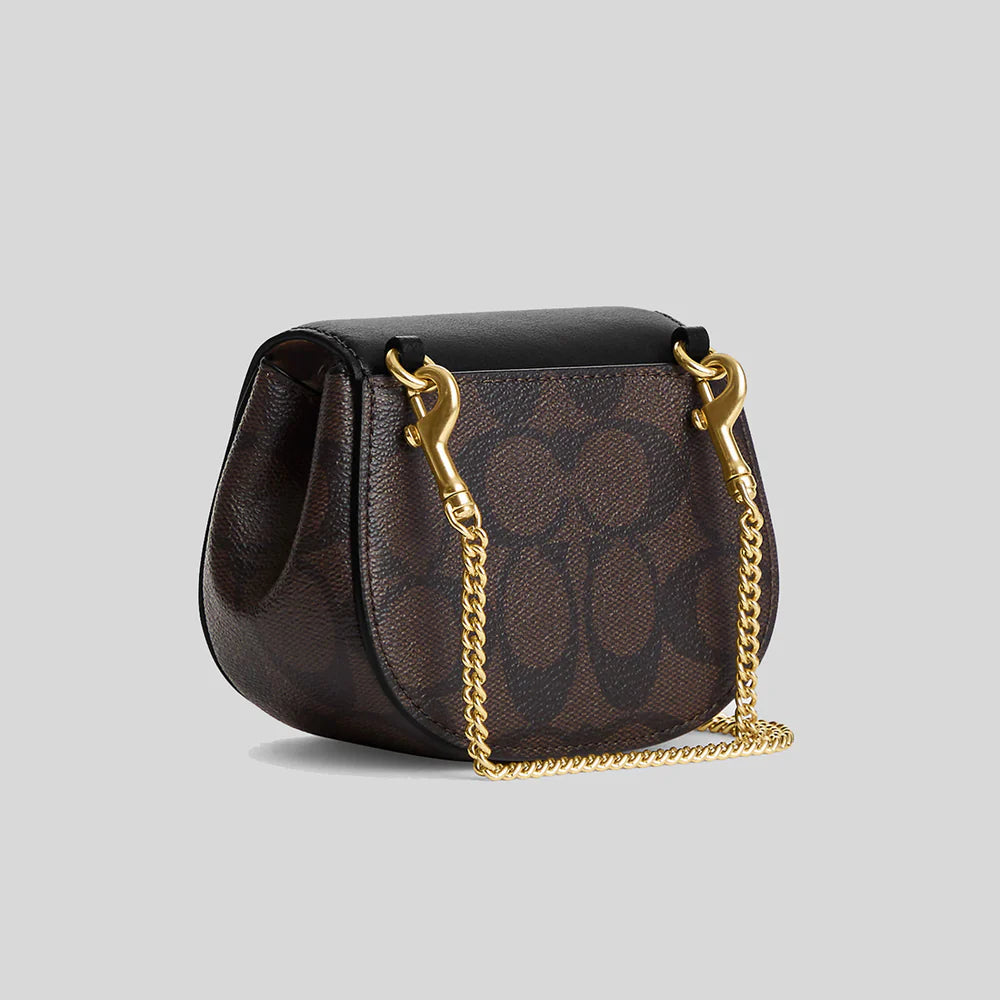 Coach Morgan Chain In Signature Canvas Brown Black