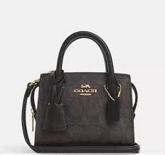 NWT COACH Andrea Mini Carryall In Signature Canvas & Leathe